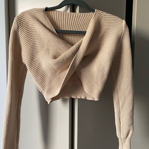 Nude crop sweater